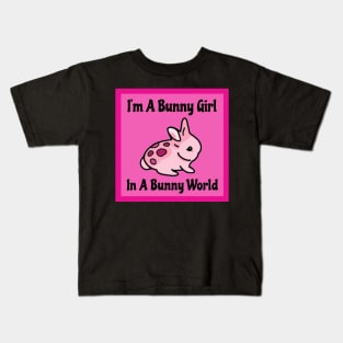 Funny Animal Meme I’m a Bunny Girl, In a Bunny World ~ Melodic Aesthetic Rex Bunny Having A Crazily Deranged Easter Kids T-Shirt